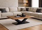 Couchtisch BRASIL aus Massivholz und Stahl