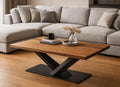 Couchtisch BRASIL aus Massivholz und Stahl